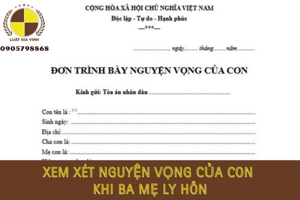 xem xét nguyện vọng của con khi ba mẹ ly hôn